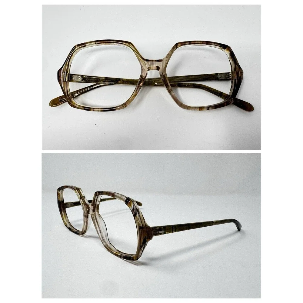 1970s Marine Optical Mirage Mocha Wisp New Old Stock Eyeglass Frames 52-16